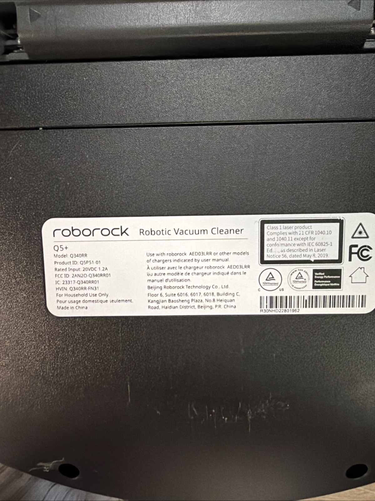 Roborock Q5 Max+ Self-Emptying Robot Vacuum Cleaner And Charger