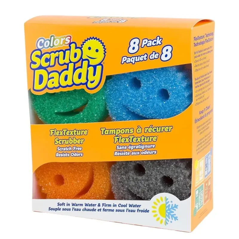 8-Pack Scrub Daddy Sponges Kitchen Sponges – Scratch-Free for Dishes & Multipurp