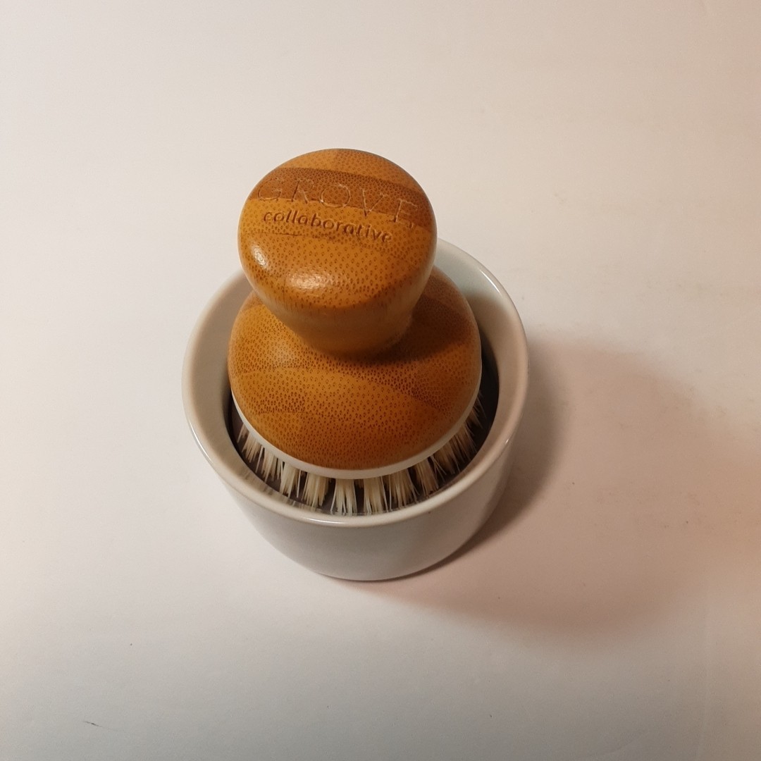 Bubble Up Ceramic Soap Dispenser & Bamboo Dish Brush Full Circle & Grove Brand
