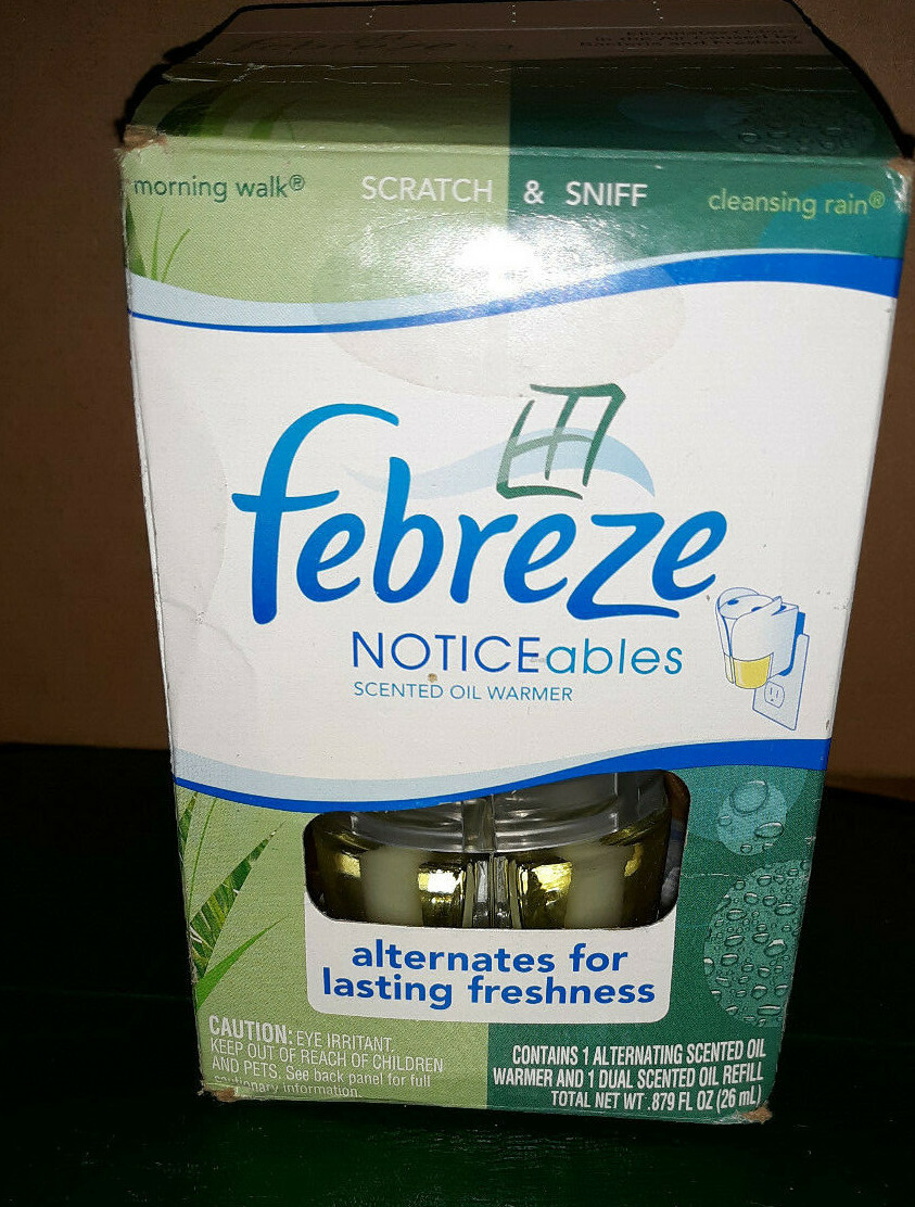 New Febreze Noticeables Scented Oil Warmer Morning Walk & Cleansing Rain