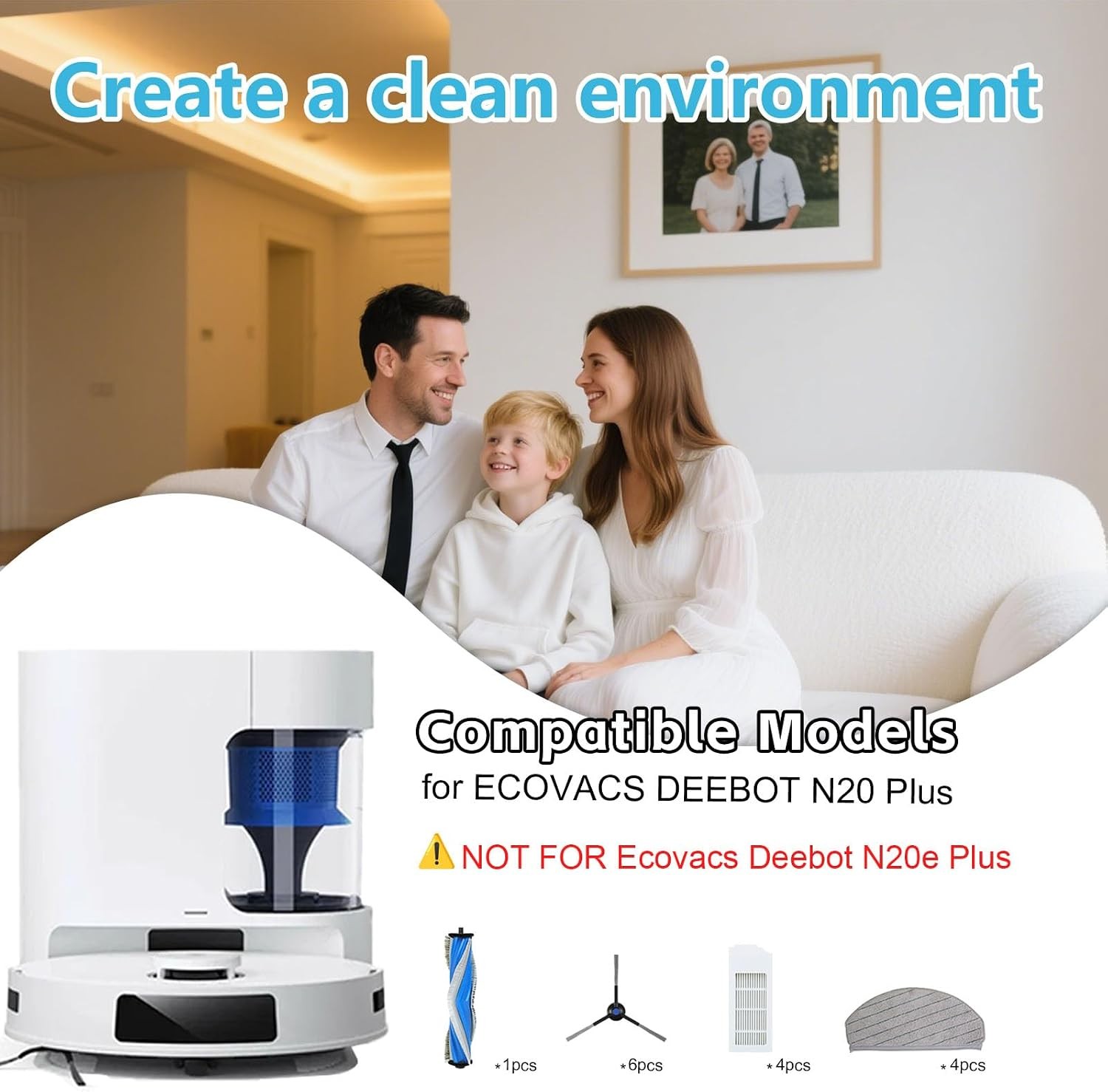 Accessories for ECOVACS DEEBOT N20 Plus N20 Pro Plus for Yeedi C12 Pro Plus C12