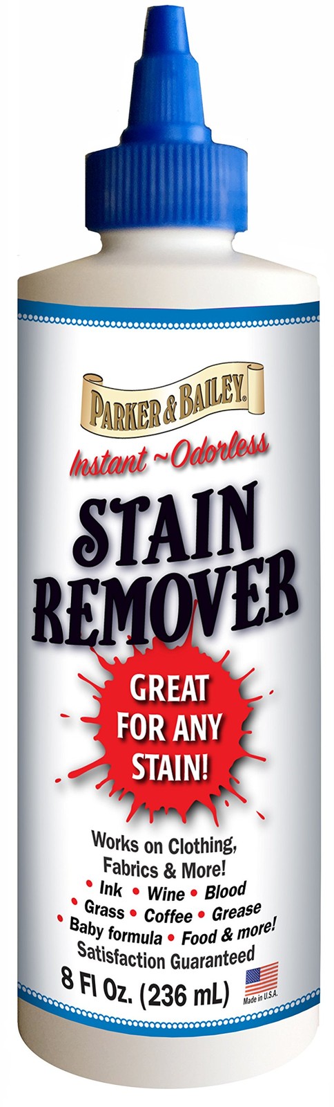 Parker & Bailey Liquid Stain Remover – Instant 8 Fl Oz (Pack of 1), White