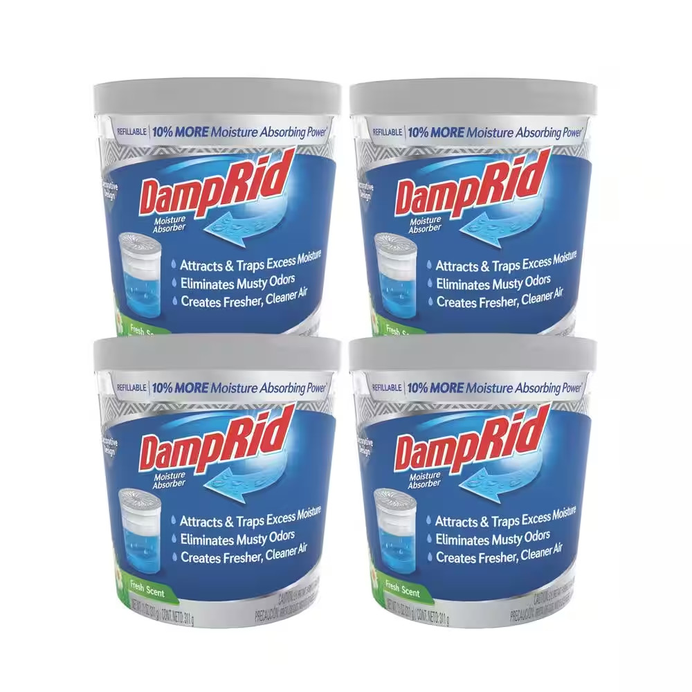(4-Pack) Damprid Fresh Scent Moisture Absorber Odor Remover 11 Oz.