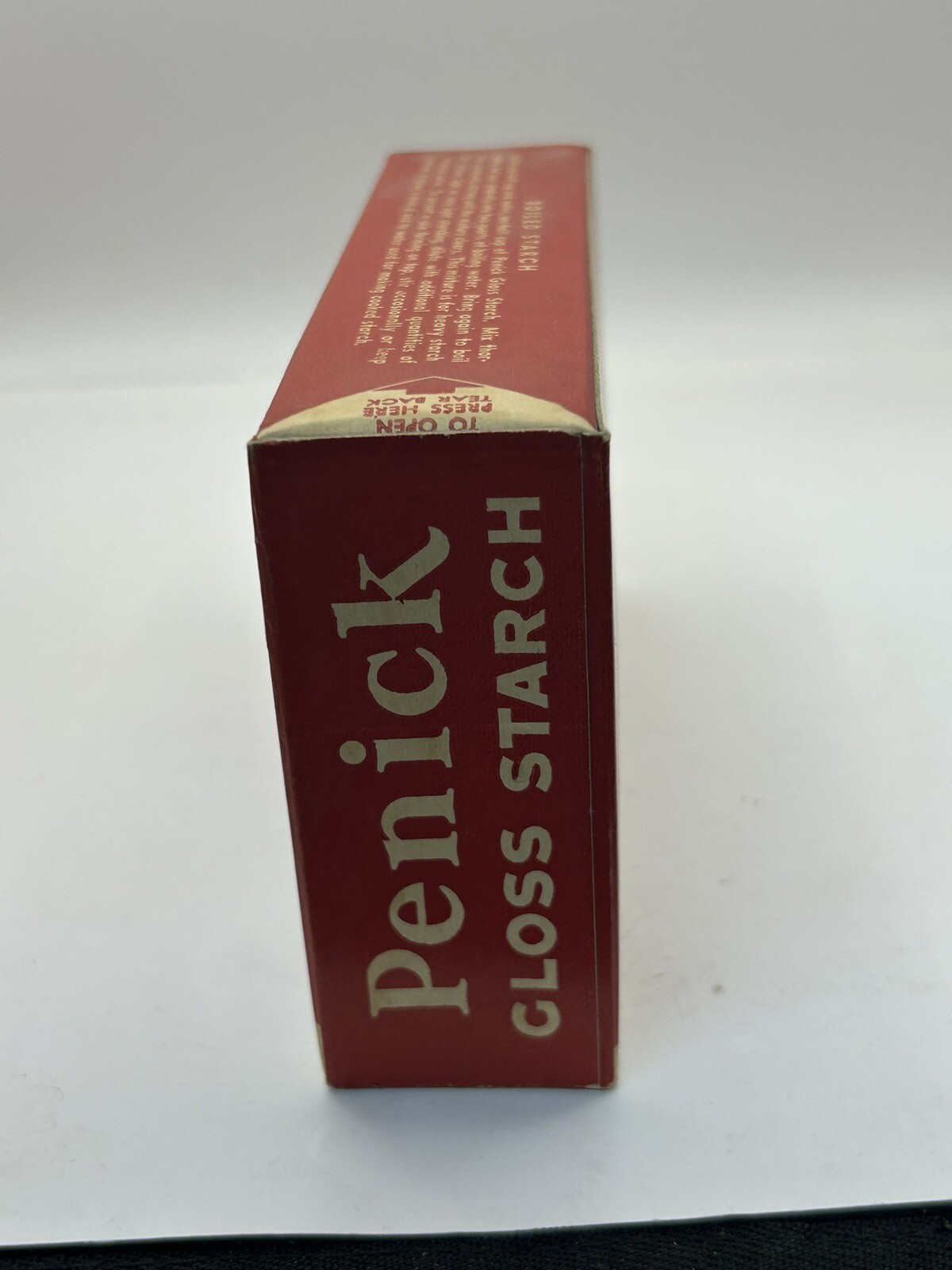 Penick Gloss Laundry Starch 16 oz NEW OLD STOCK Bright Graphics RED Display