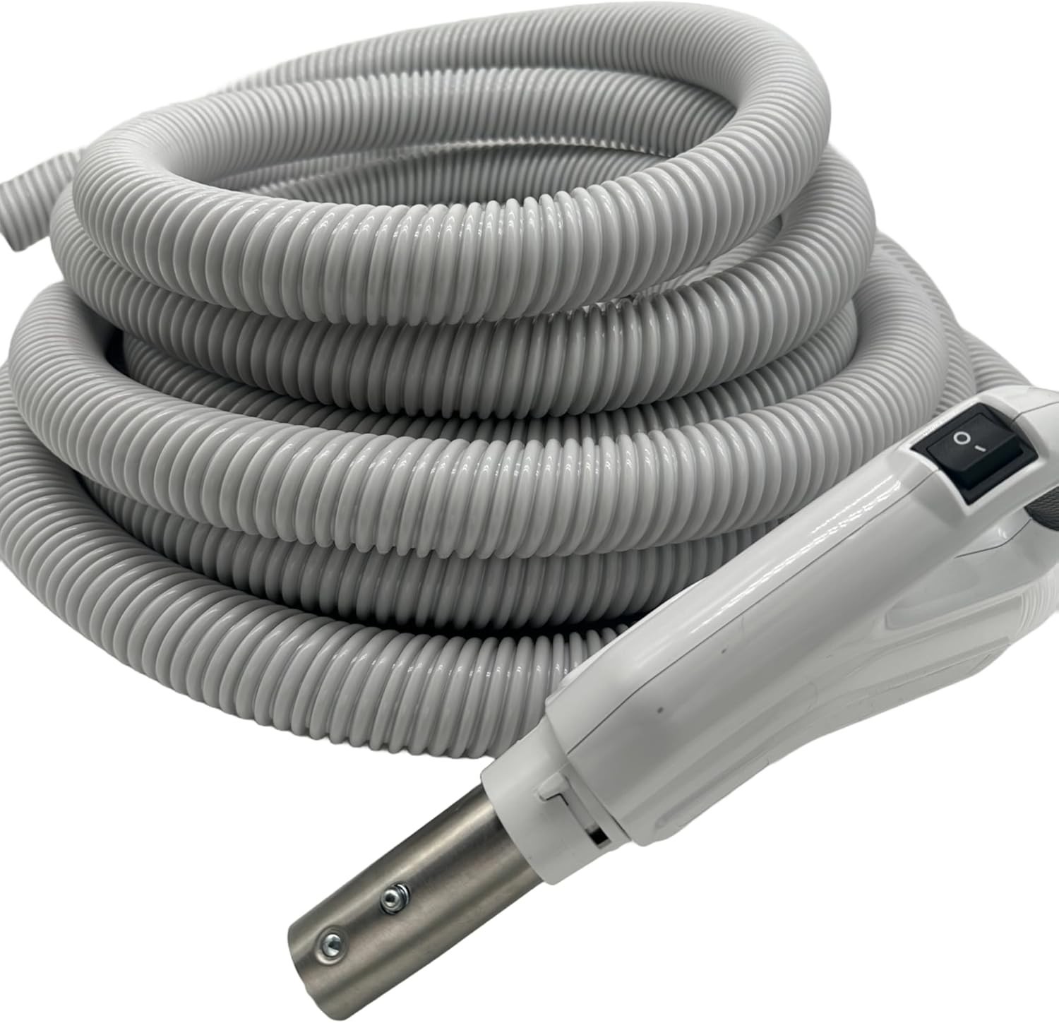 Universal 30 ft Central Vacuum Hose – 1  3/8″, Low‑Voltage, Handle On/Off Switch
