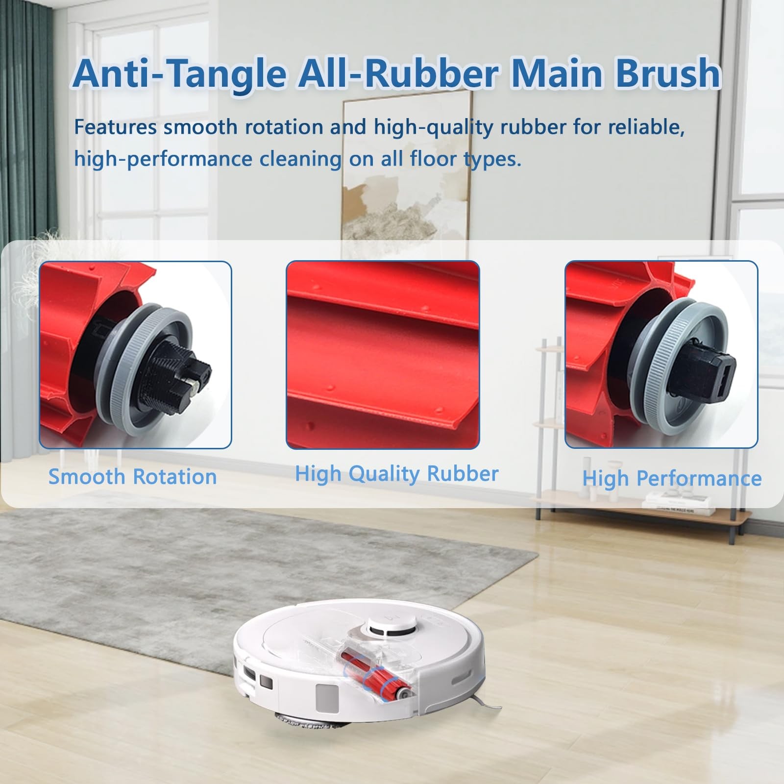 Accessories Kit for Roborock QV 35A/QV 35S Robot Vacuum, 2 Main Brush Roller,…