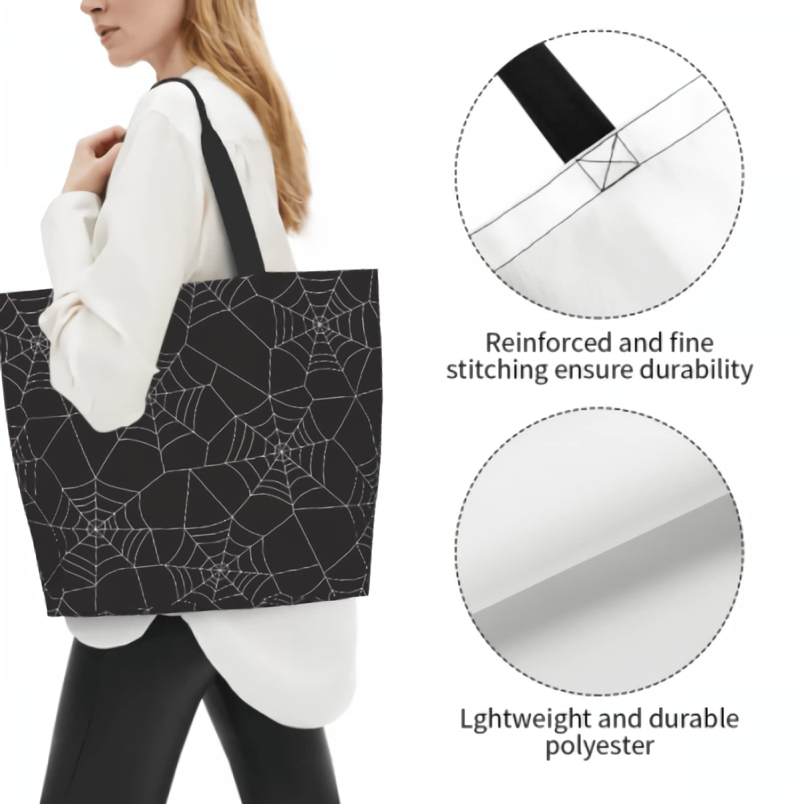 Large Reusable EcoFriendly Shoulder Handbag Portable Storage Shopping Tote