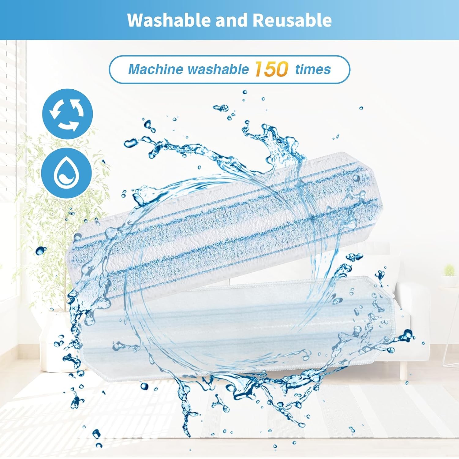 O-Cedar H2prO Flat Mop System Washable Reusable Microfiber Mop Pads 15 Pack