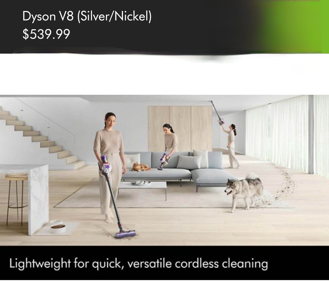 Dyson V8 Cordless Stick Vacuum Motorbar Head 115W 40min Silver/Nickel