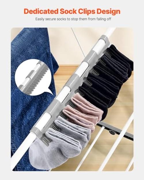 Clothes Drying Rack, 2-Tier Foldable Laundry Dryer 54.5″D x 23.6″W x 39.4″H