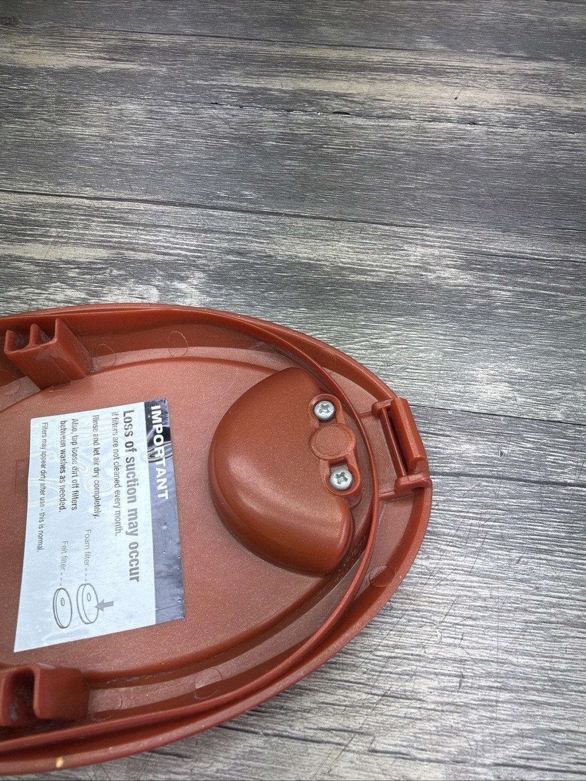 SHARK ROCKET PRE FILTER TOP COVER CAP LID HV301 HV302 HV303 Orange