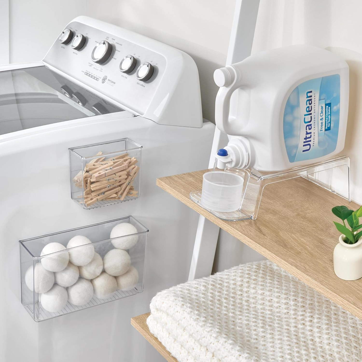 Laundry Detergent Holder, Clear | Liquid Detergent Stand, Laundry Room Organizat