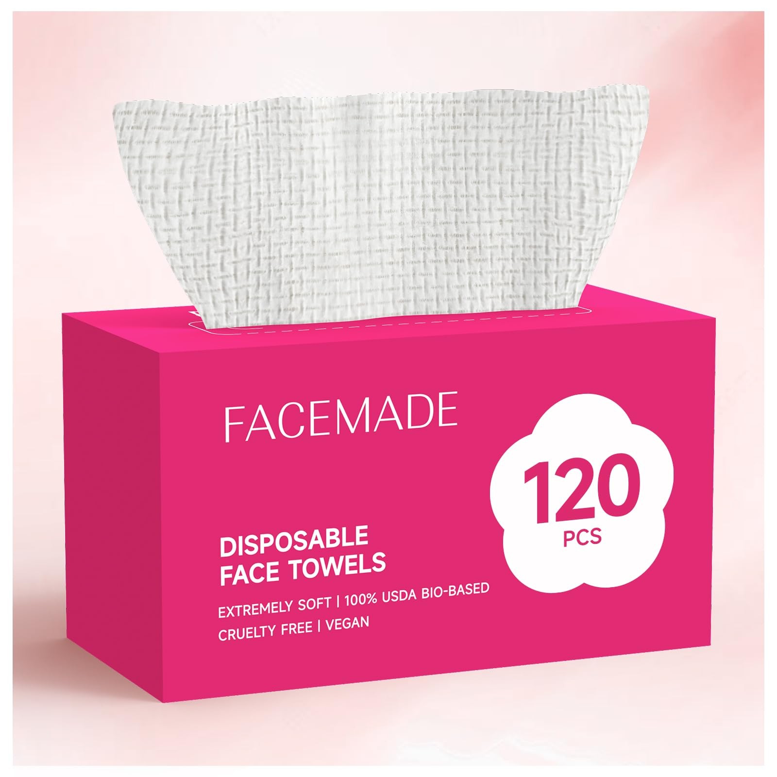 FACEMADE 120 Count Face Towels Disposable 120 (Pack of 1)