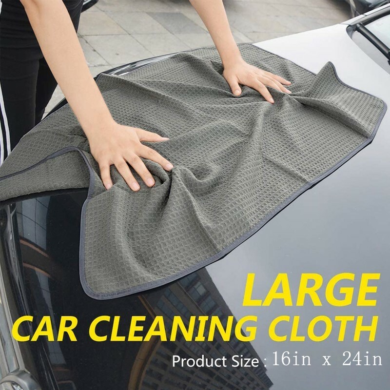 3 Pcs Large Waffle Weave Grey Thirsty Microfiber Drying Towel 16″ x 24″