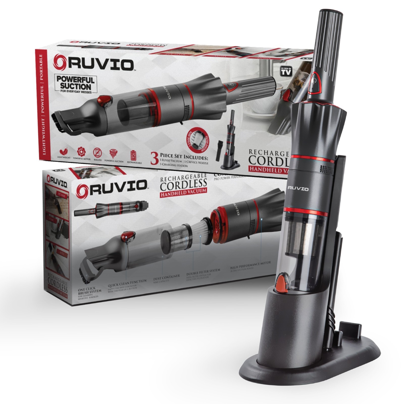 Ruvio Pro Cordless Handheld Vacuum 17″ Portable Car Home Cleaner – FREE SHIPPING