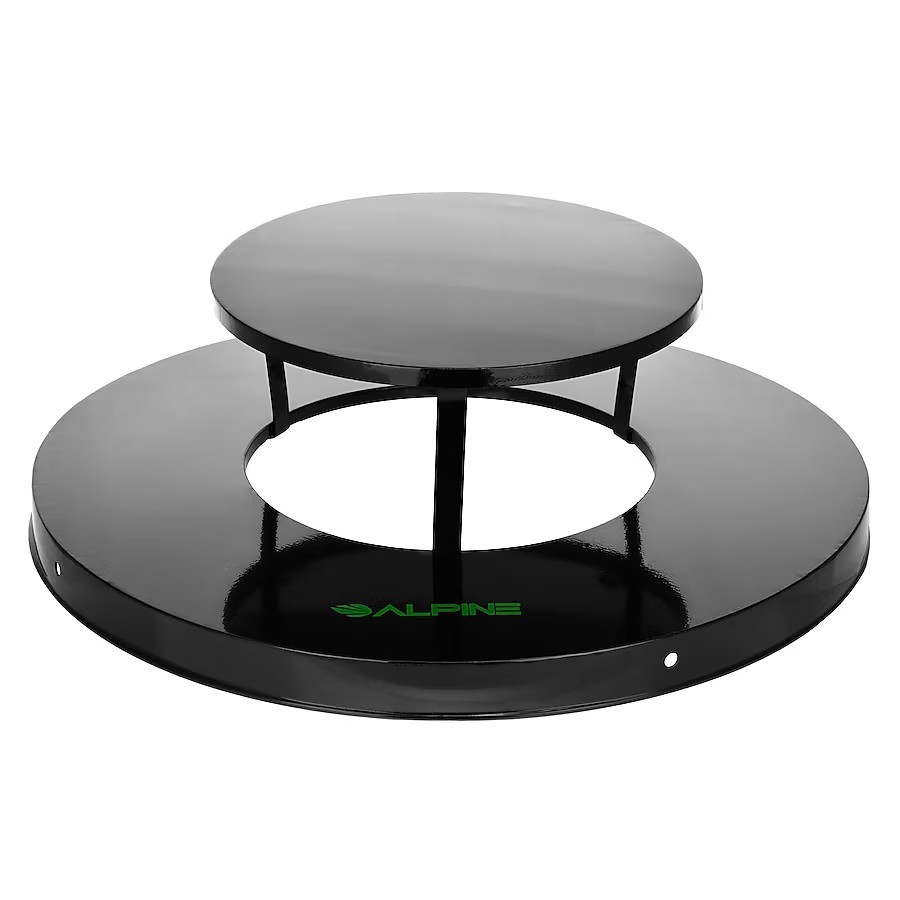 Alpine Industries Black Metal Outdoor Trash Can Lid