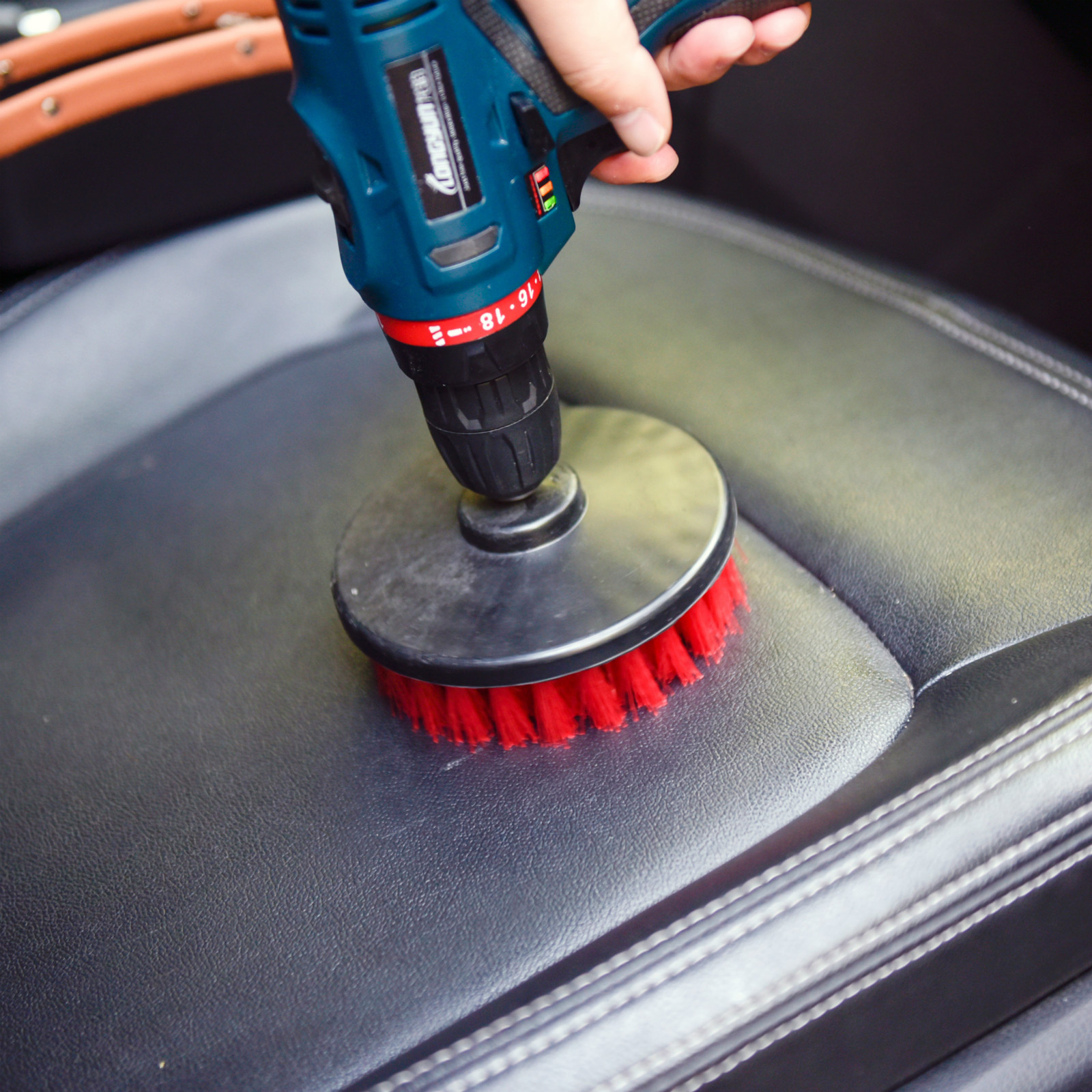 Heavy Duty 5″ Round Scrub Brush with Power Drill Attachment