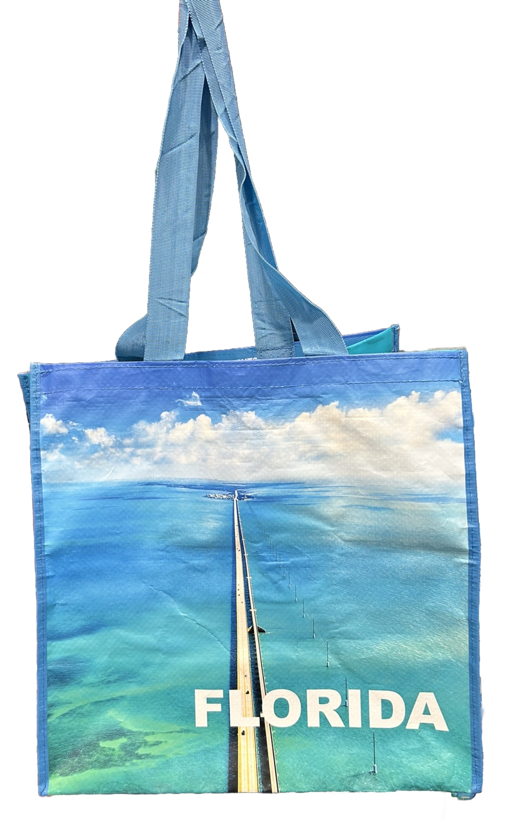 Florida Reusable Tote Bags 4Pack Set-Beach & 7 Mile Bridge-XL & L NEW