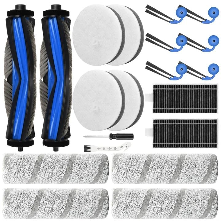 20 Pcs Accessories kit for Ecovacs Deebot X11 OmniCyclone, 2 Main Brush 4 Rol…