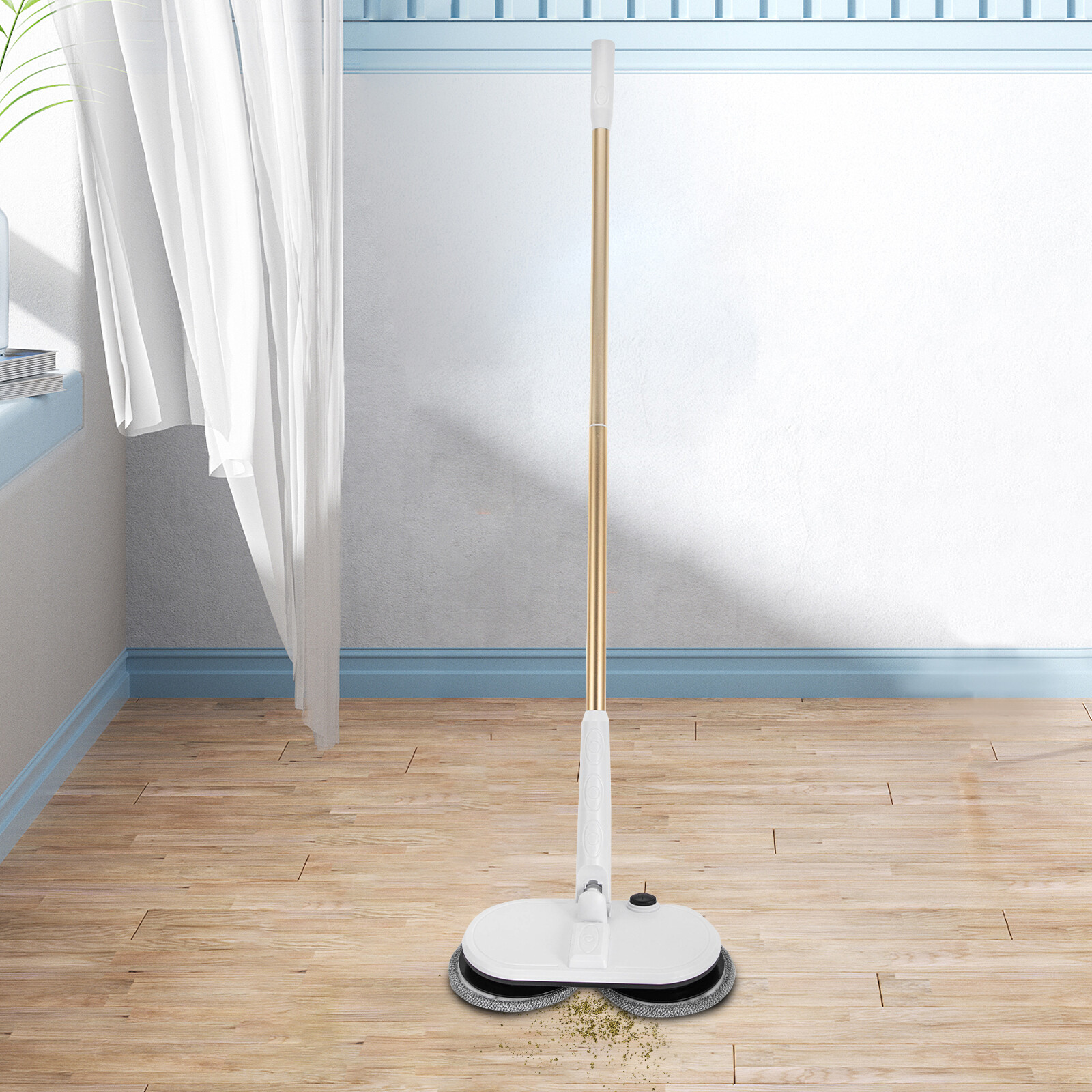 4-Pad Cordless Electric Mop Spin Mops Floor Cleaning Dual Spinning Scrubber
