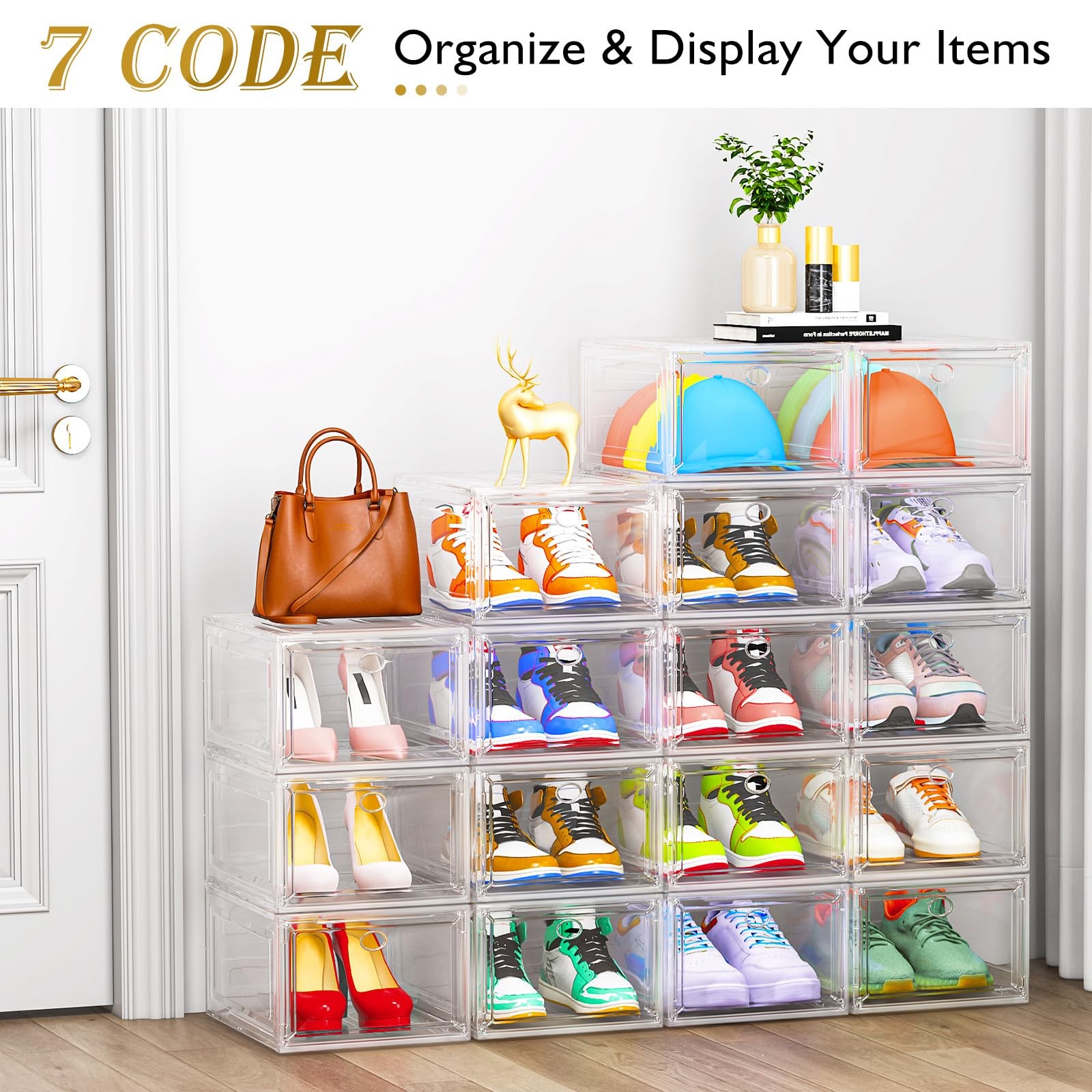 Large Clear Boxes Thicker Material Stronger Box With Magnetic Door, Stackable