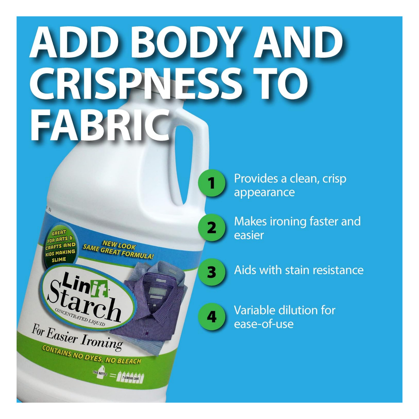 Linit Starch Crisp Finish 64 Oz Liquid Starch Ironing Crafts Slime – Free Ship