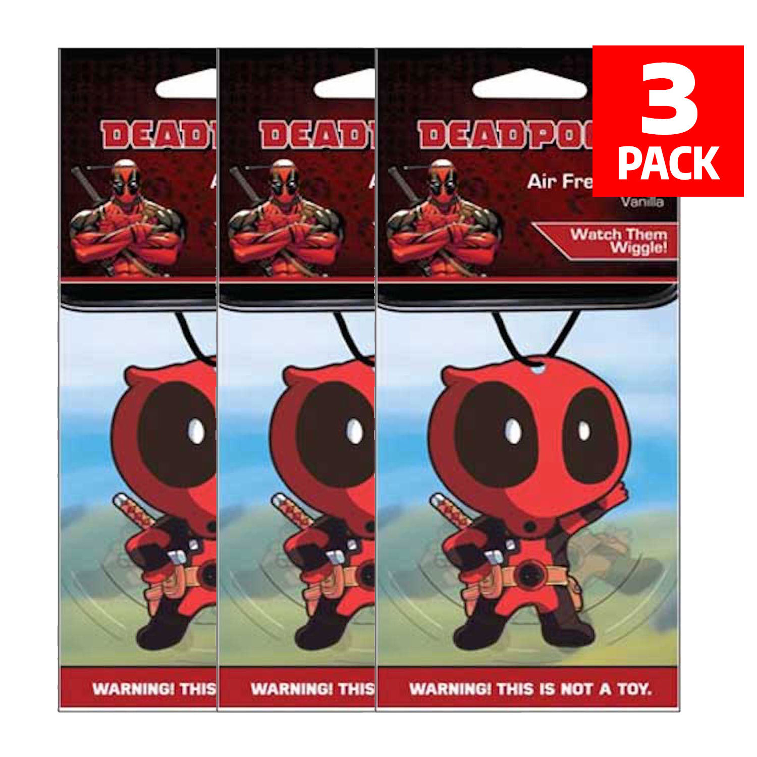 Marvel Deadpool Car Accessories – Deadpool Air Freshener Wiggler (3-Pack)