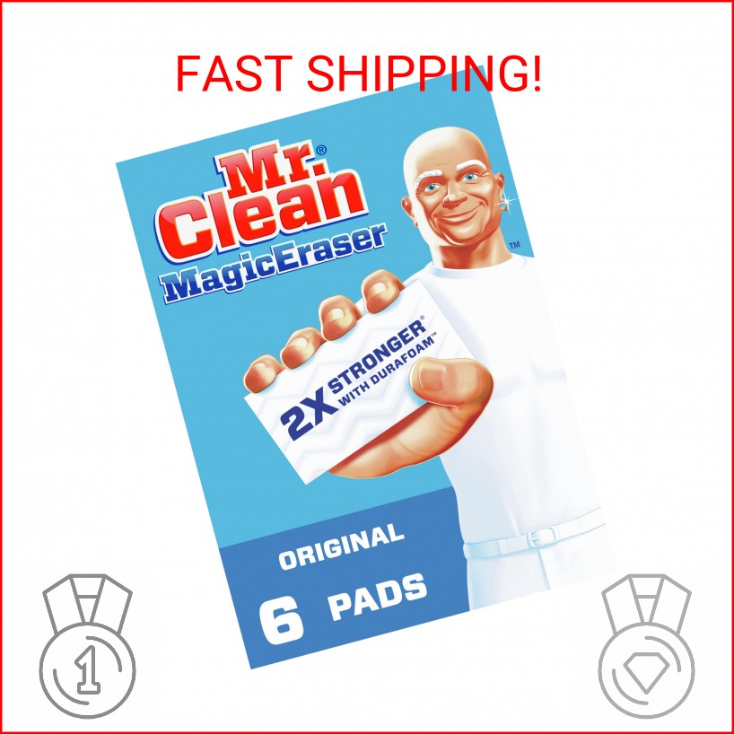 Mr. Clean Magic Eraser Original Cleaning Pads, Multi Purpose Cleaner, 6 Count