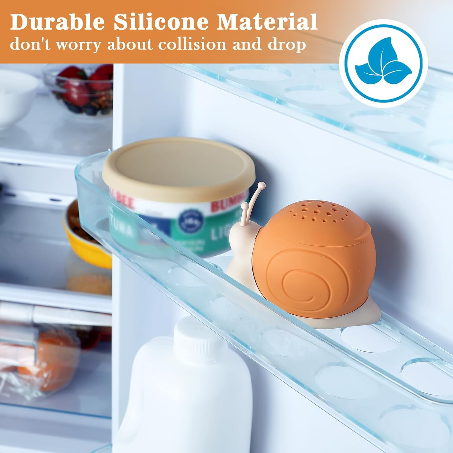 Snail Fun Guy Refrigerator Deodorizer, Baking Soda Fridge Holder Odor Absorber,