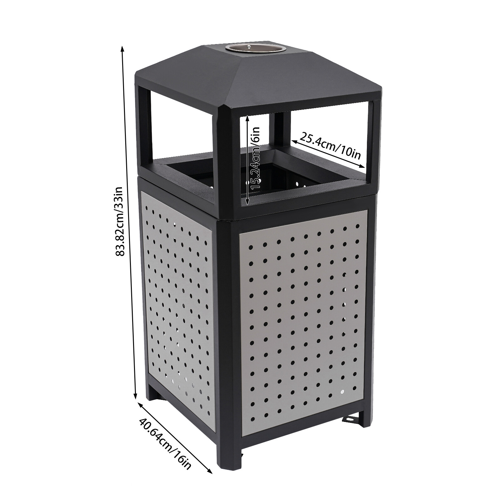 Commercial Waste Container, Outdoor Trash Can, Garbage Enclosure Grey