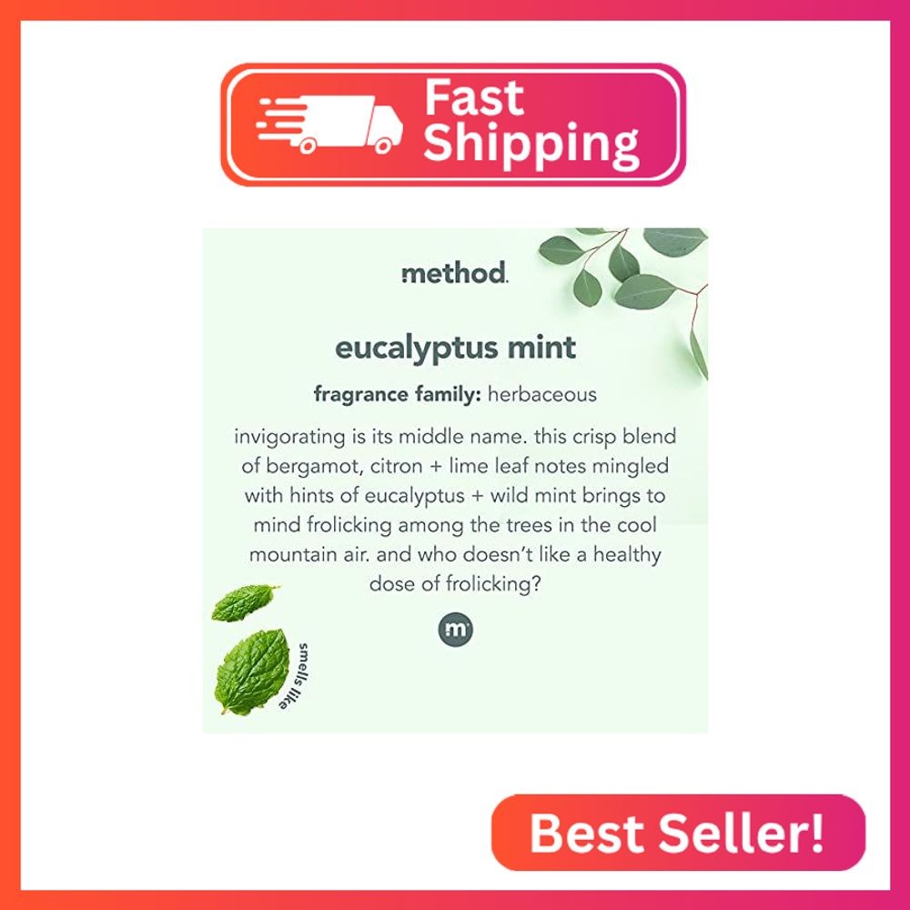 Method Daily Shower Cleaner Refill, Eucalyptus Mint, For Showers, Tile, Fixtures