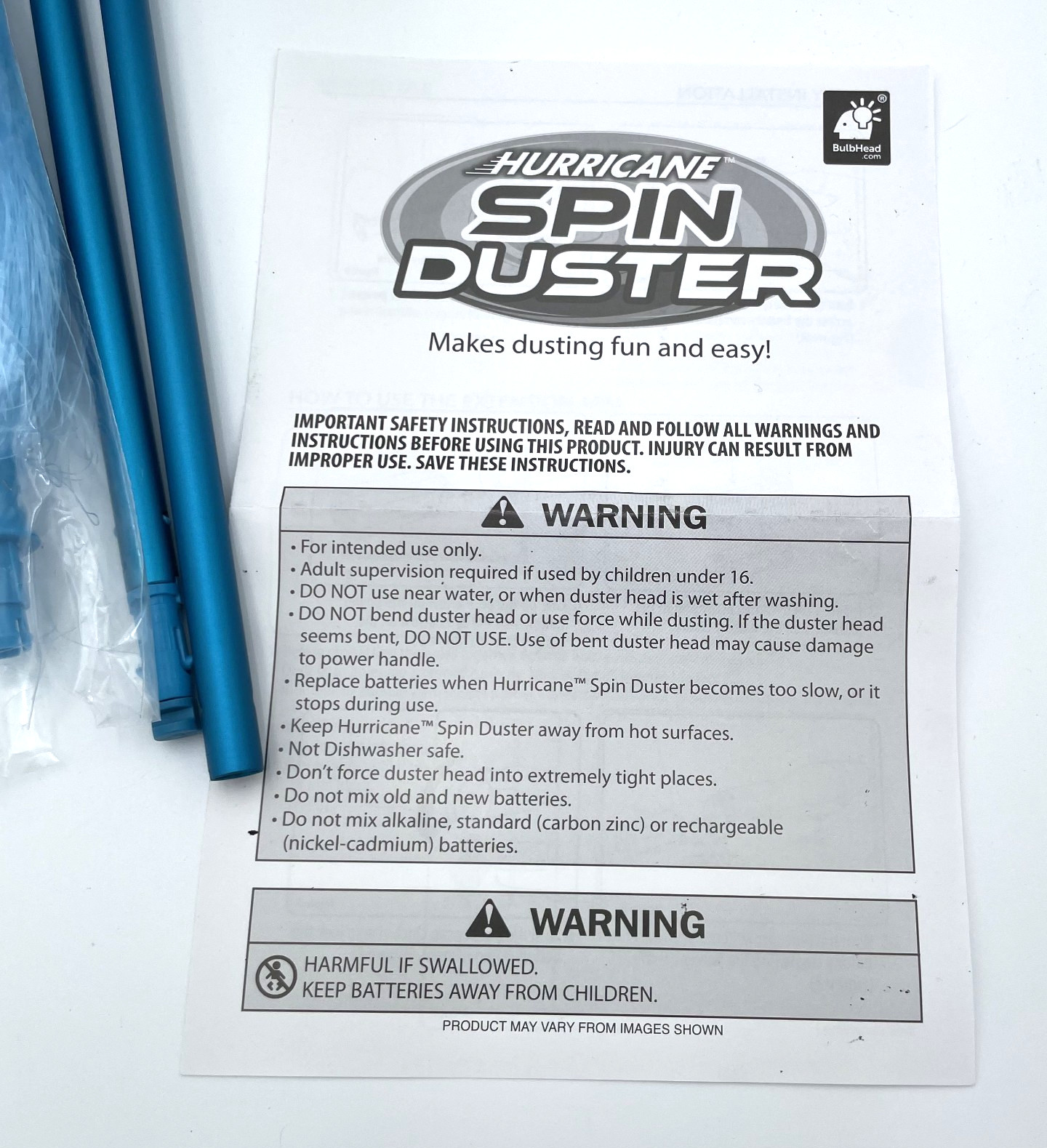 Hurricane Spin Duster, as seen on TV. Motorized with 3FT reach. Fun and Easy.