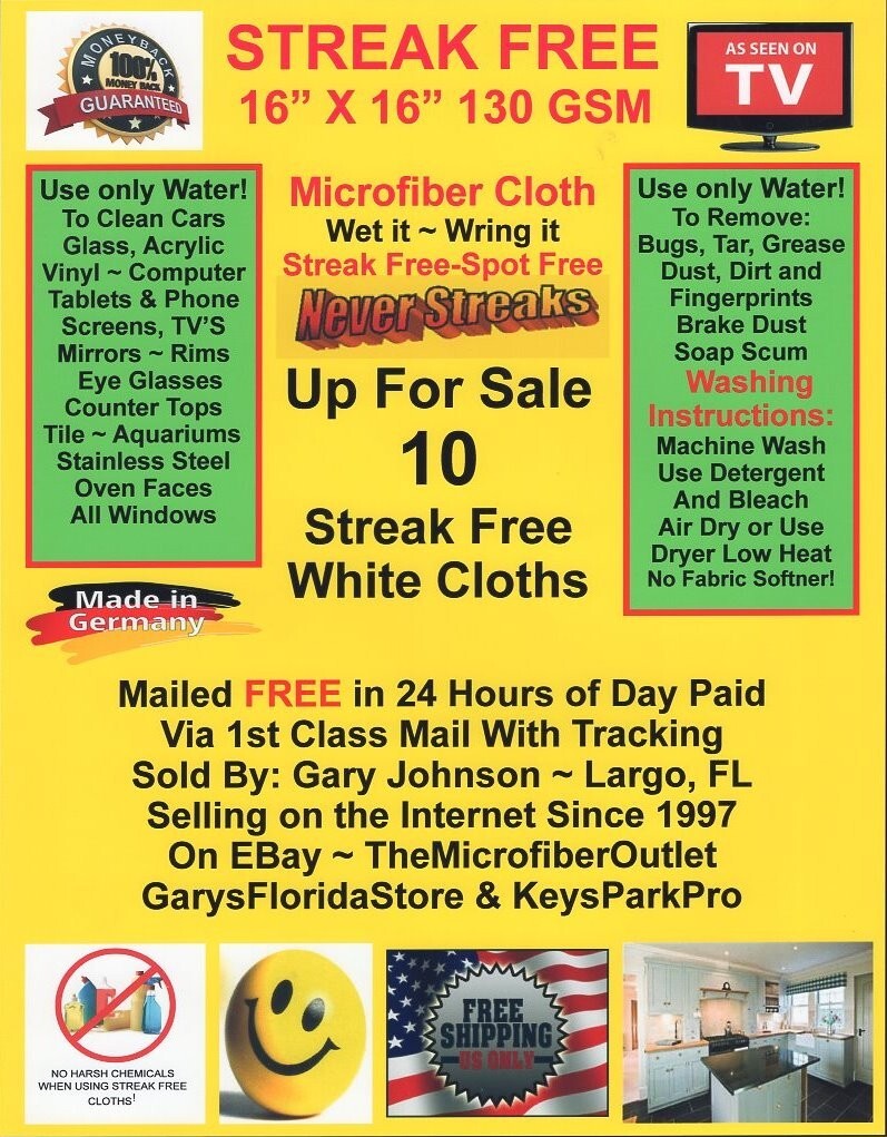 Streak Free MicroFiber Cleaning Cloth 10 Pack Made in Germany 1stClass FREE Ship