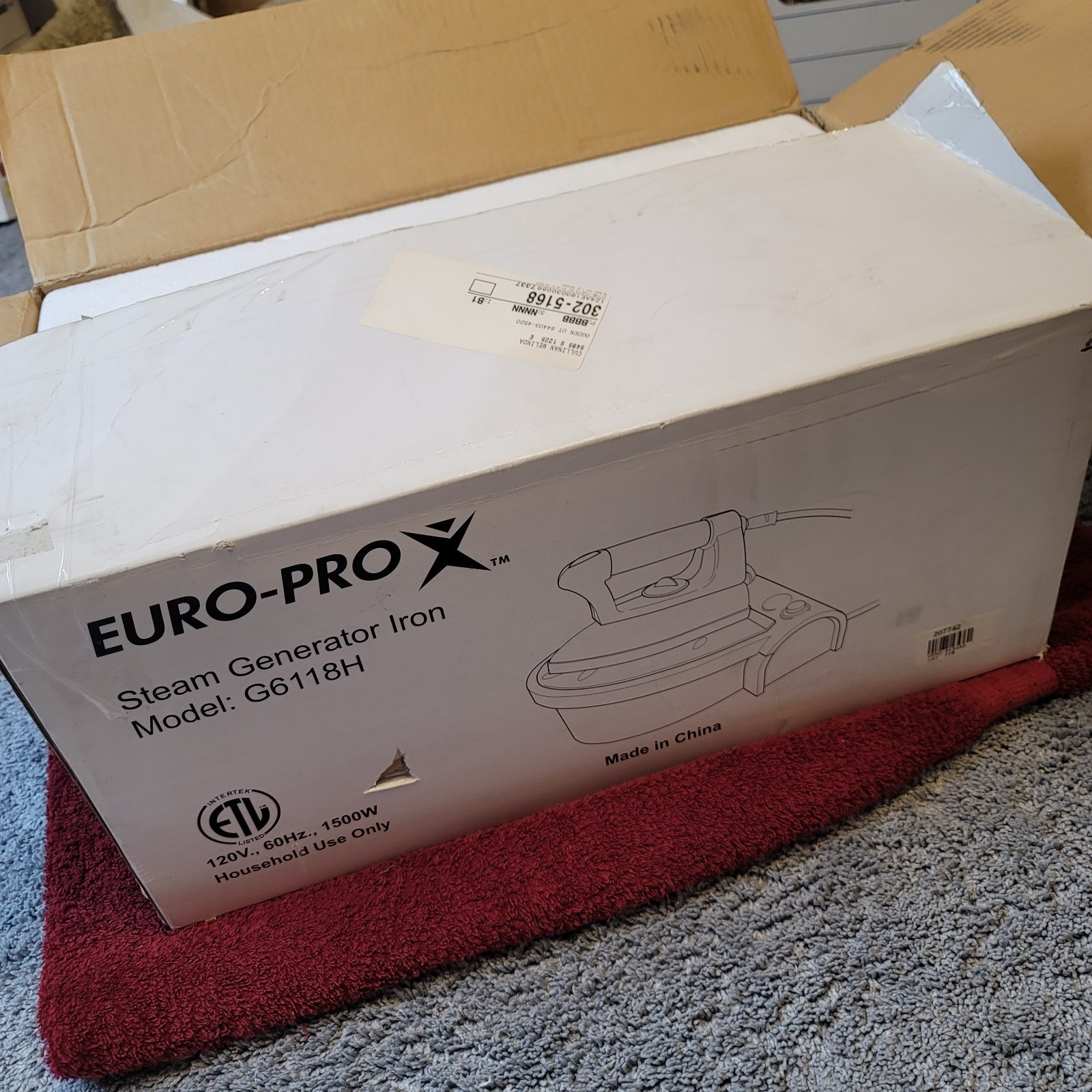 Euro-Pro X Steam Generator Iron G6118H New Open Box