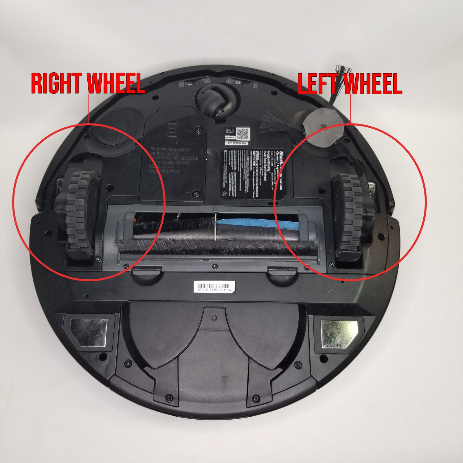 OEM Shark Robot Vacuum Left Wheel AV2820S, RV2800YE, RV2820AE, RV2820VEUS