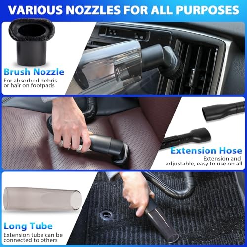 Car Cleaning Kit, Car Vacuum Kit, Gray Car Interior Detailing Kit Gray(20pcs)
