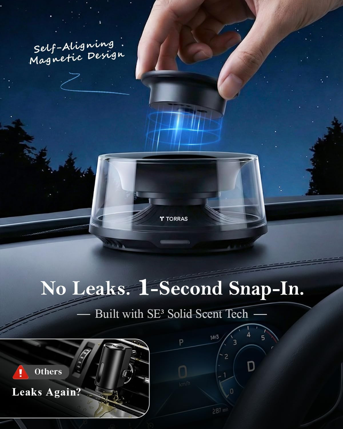 Smart Car Air Fresheners Diffuser, the First App Control Car Freshener, Solar &