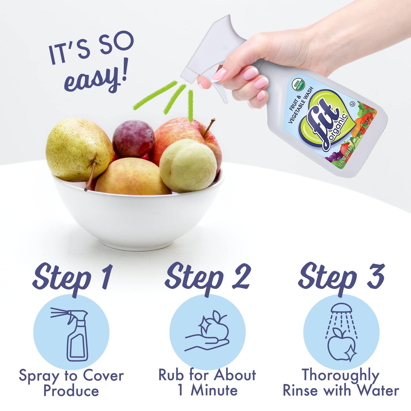 – USDA Certified Earth Friendly, Tasteless and Odorless Fruit and Vegetable W…