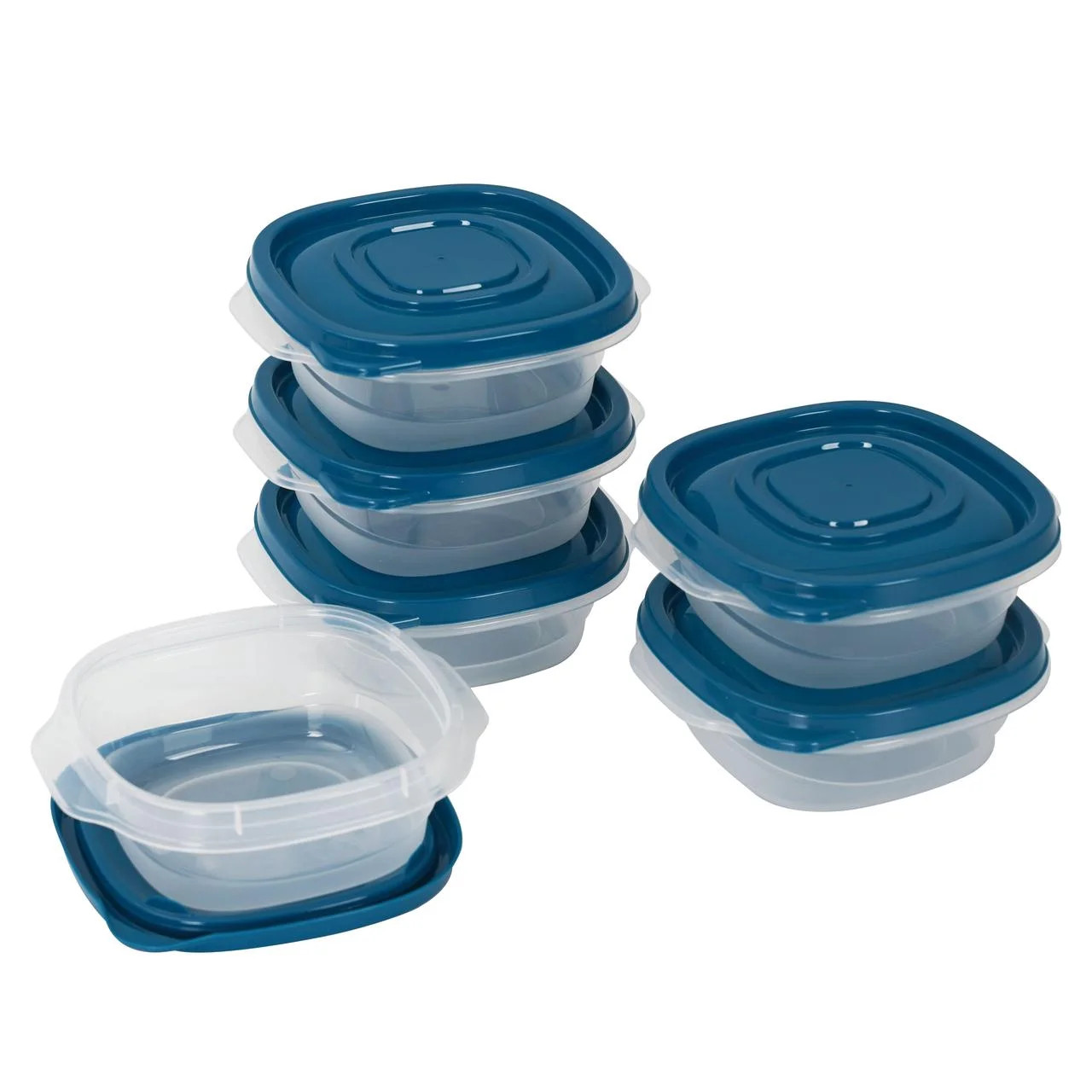 Mainstays Semi Durable Square 1.26Cup Plastic Food Storage Container 6 Pack, Bes