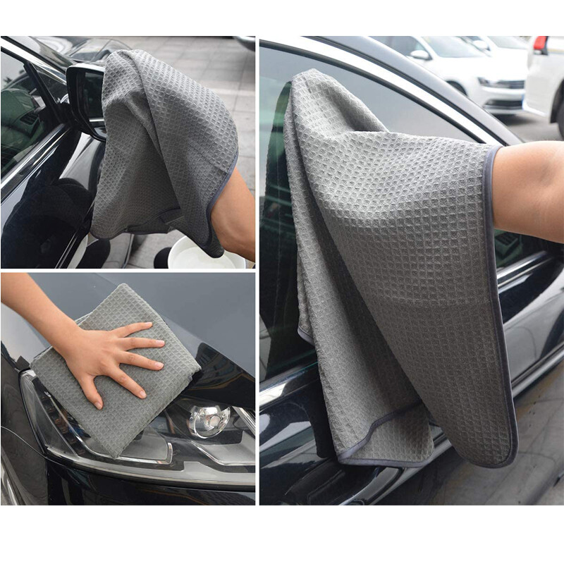 3 Pcs Microfiber Waffle Weave Glass Window Auto Home Cleaning Towel 24×16 inch