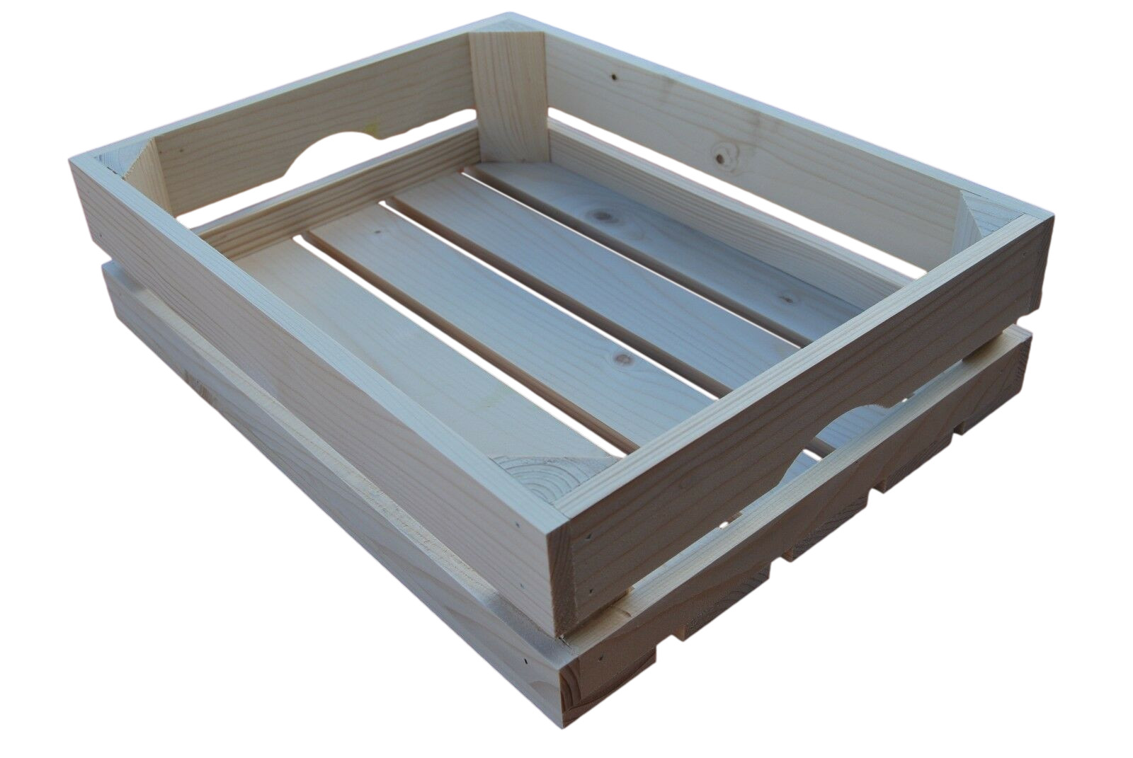 Wooden crate, Set of 5, 40x30x10cm Made of Natural Wood for Fruits or Veg