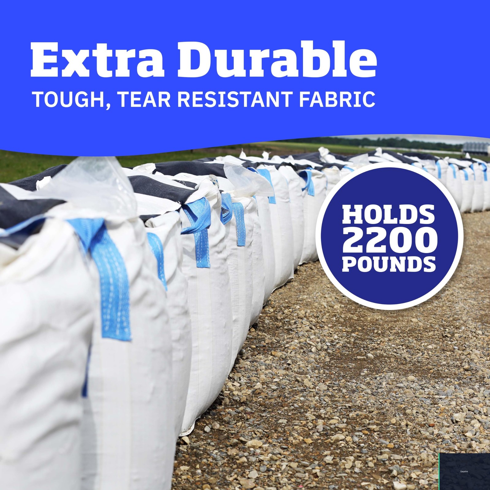 Heavy Duty Bulk Bags, 200 Gallon, Flap Top, Polypropylene, 2200 lbs