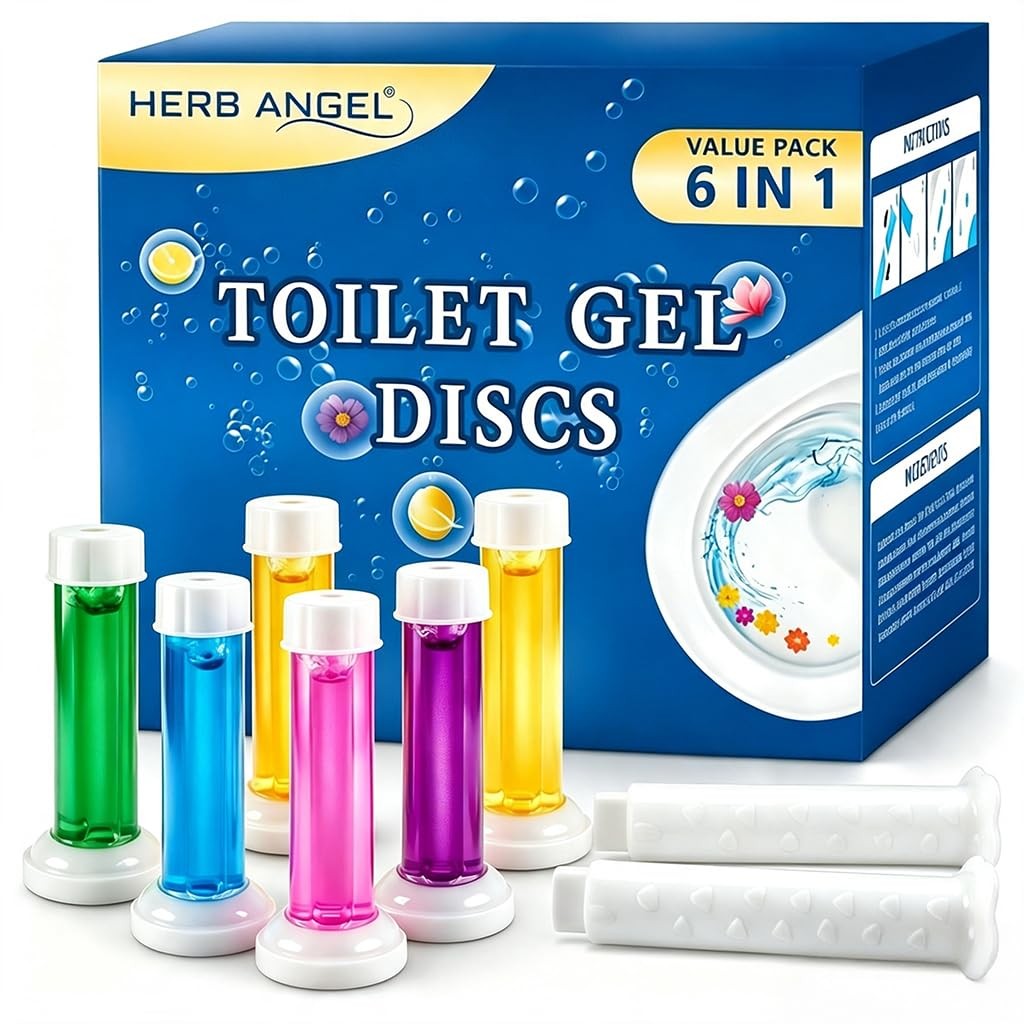 Toilet Gel Stamps, 6 Pack 84 Count Flower Shaped Toilet Bowl Cleaner Gel