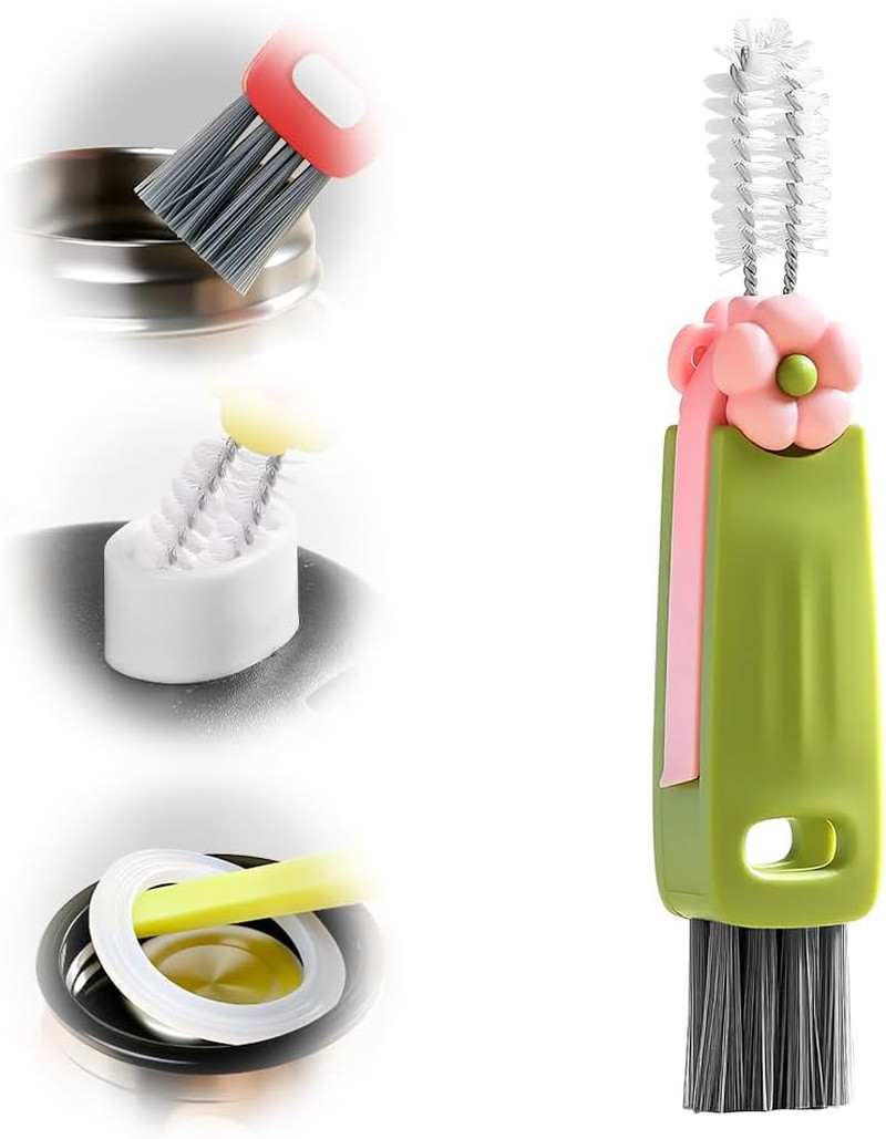 3 in 1 Cup Lid Cleaning Brush, 2026 New Multifunctional Crevice Cleaner Set, Por