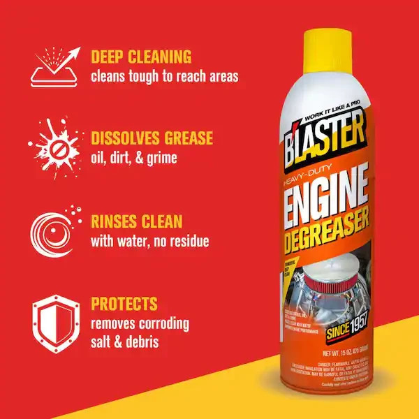 Heavy-Duty Engine Degreaser and Cleaner Spray – 15 oz. (Pack of 6)