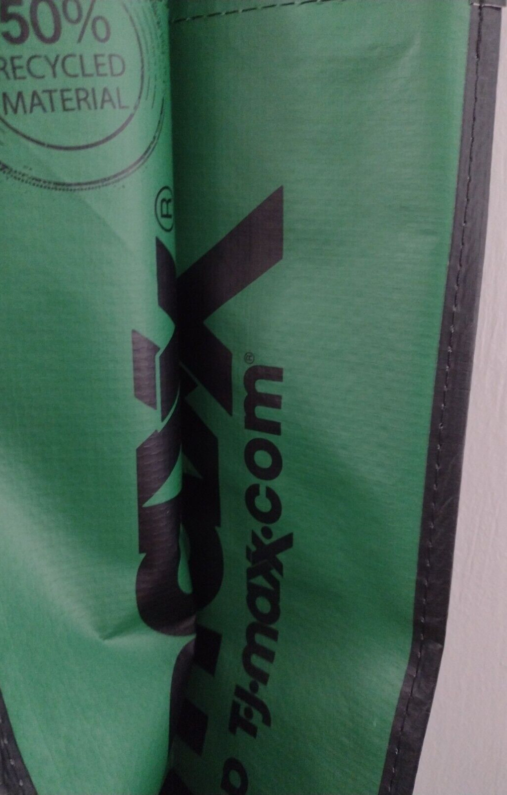 Large Reuseable Shopping Bag Green Plaid Merry Wreath Eco-Friendly tote TJ Maxx