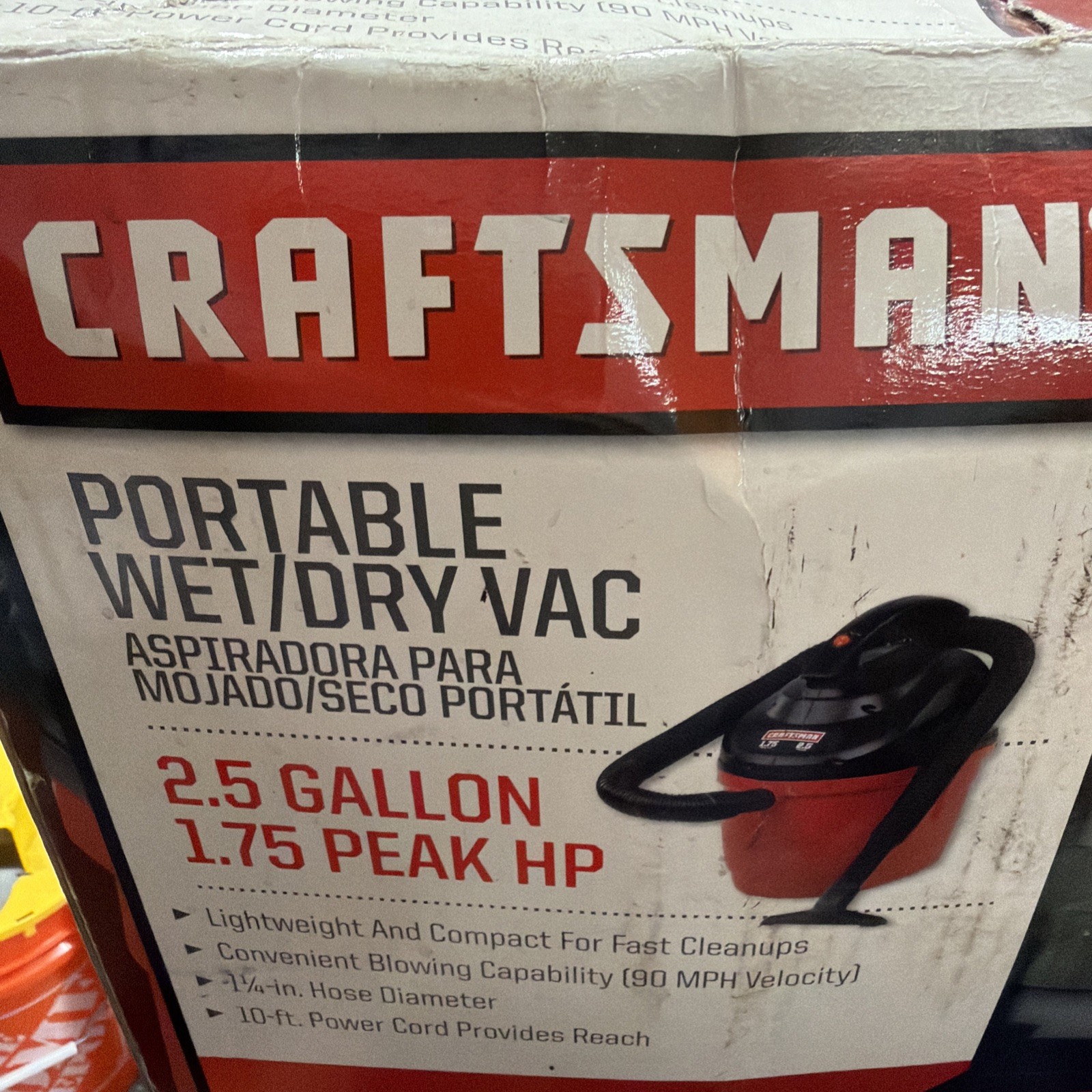 Craftsman Wet/Dry Vacuum, 2.5 Gallon (917611) Portable 1.75 Peak HP