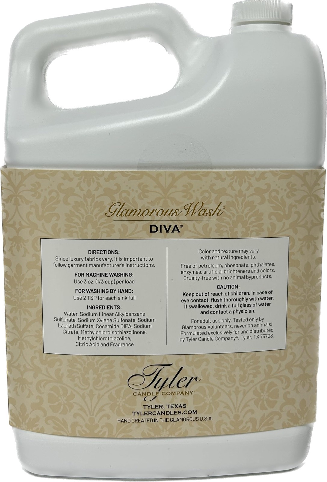 Tyler Gallon Glam Wash Laundry Detergent, Diva 128 Fl Oz (Pack of 1), Clear