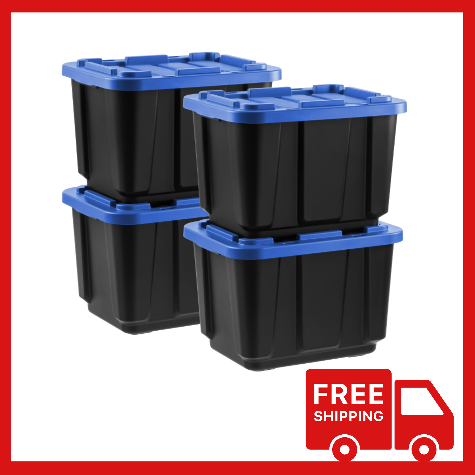 [4 PACK] IRIS 12 Gal Plastic Storage Containers Latching Lids