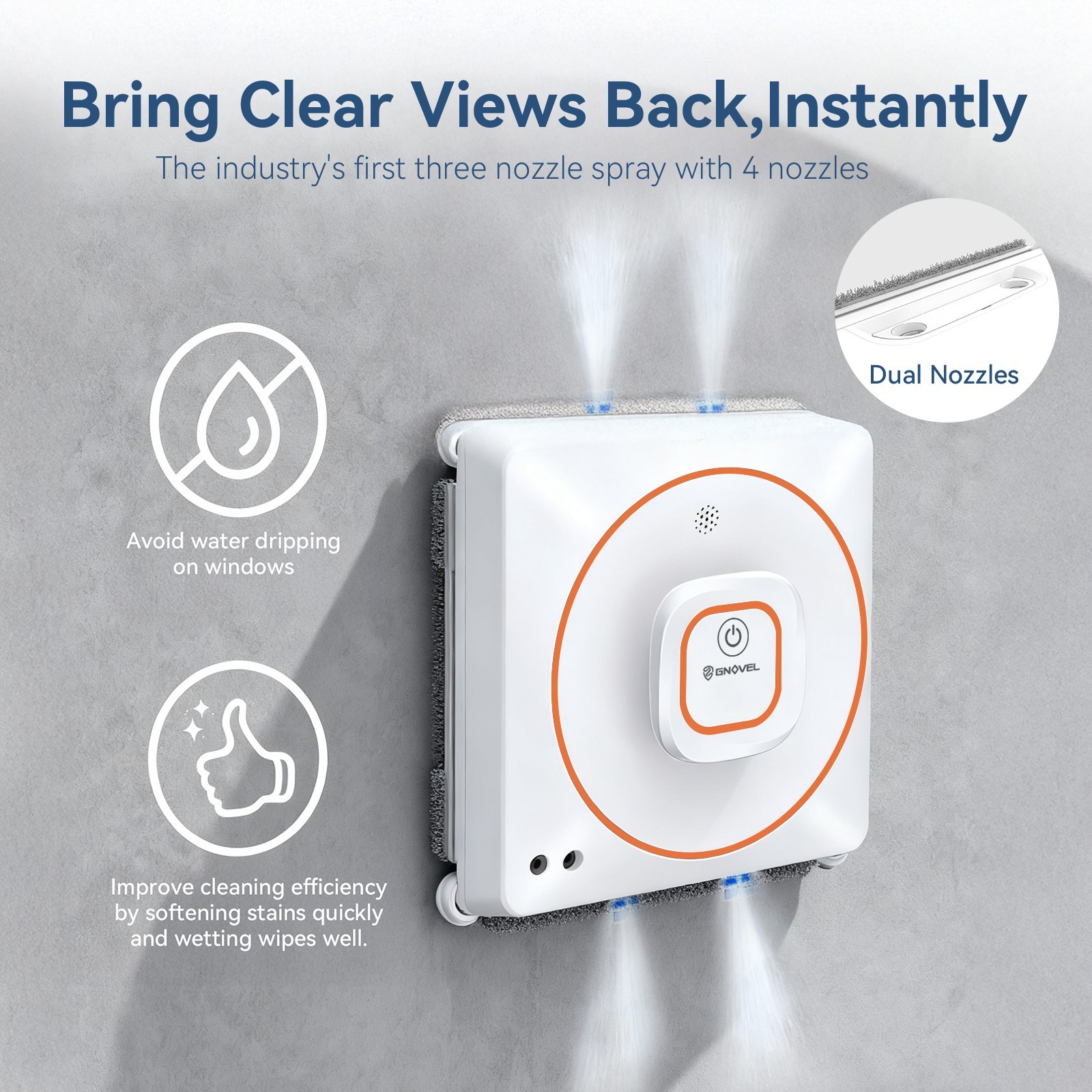 Window Cleaning Robot 8000Pa Anti-Fall 4 Cleaning Modes with Remote App Control